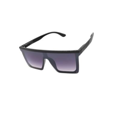 Imagem de Óculos de Sol Quadrado Premium Escuro Modelo Santorini Grande Mascara Lente Inteira Acetato Original Retro Clássico UV400 Unissex Masculino Feminino - Cacife Brand (Preto Degrade)