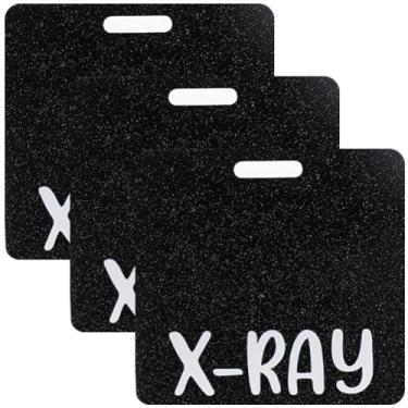 Imagem de CREATCABIN 3 peças porta-cartões de identificação de crachá de raio-X com glitter radiologia horizontal porta-cartões de identificação de nome de identificação presente para enfermeira, médico