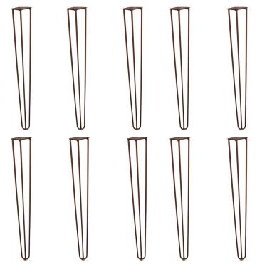 Imagem de Kit 10 Pés De Metal 60 Cm Legs Mesa De Canto Aparador Bronze