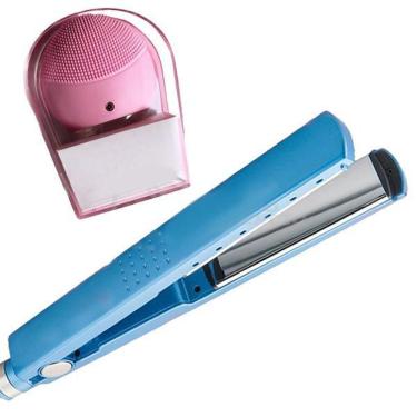 Imagem de Kit 1 Prancha Nanotitanium + 1 Esponja Facial Rosa Bebê Nº2