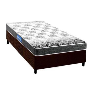 Imagem de Cama Box Solteiro: Colchão Espuma Probel Guarda Costas Resistente Double Face + Base Brown(88X188)