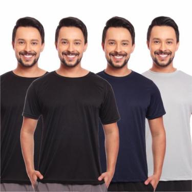 Imagem de Kit 4 Camisas Masculina Manga Curta Dry Fit Proteção Uv - MC Digital, 