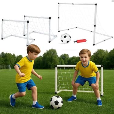 Imagem de Mini Trave Gol 2 Em 1Futebol Infantil c/ Bola e Bomba - DM Sport - DM 