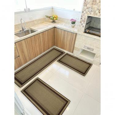 Imagem de Jogo Tapete Cozinha Kit 3 Peças Sisal Antiderrapante Ks-81