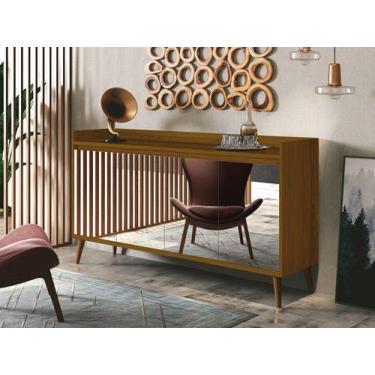 Imagem de Balcão Buffet Retrô Delta com Espelho 4 Portas Freijó - M&A - Móveis A