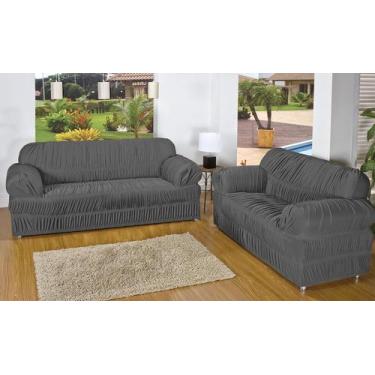 Imagem de Kit Capa De Sofá 3 E 2 Lugares Malha Gel 21 Elásticos Grande - Enxovai