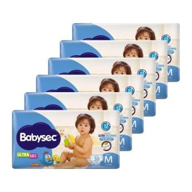 Imagem de KIT 6 Fraldas BabySec Ultra Mega Tamanho M 38 Unidades