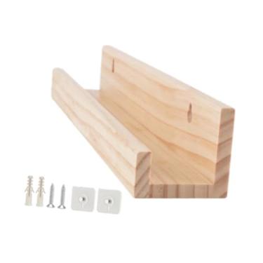 Imagem de Fenteer Prateleira de prateleira de registro flutuante prateleira de madeira titular book stand kidshelf rack rack rack de parede rack