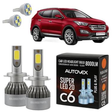 Imagem de LED H7 Super Branca Farol Baixo Grand Santa Fé 2014 A 2016 - Autovex