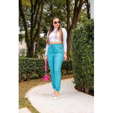 Imagem de Calça feminina jogger tecido viscolinho - MODA FILO, Jaranja, M