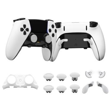 Imagem de KD.FLY - Alavancas De Substituição Intercambiáveis Para Controle Ps5 Edge, 4 Peças Acessórios Botões Gatilho E Pás Traseiras Metal, Acabamento Decorativo Personalizado Faça Você Mesmo, Clipe Frontal