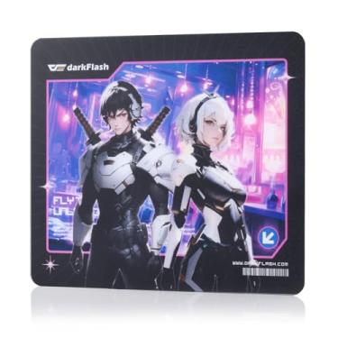 Imagem de darkFlash Mouse pad de vidro 35 × 29 cm, superfície temperada ultra-suave, rastreamento de precisão, base de borracha antiderrapante, acabamento gravado durável, IP exclusivo ideal para jogos e