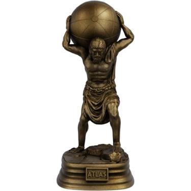 Imagem de Estátua Atlas Mitologia Grega Titã Estatueta Imagem (Cor Ouro Velho)