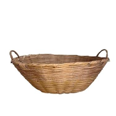 Imagem de Cesta Piquenique，Caixa Bau/Cesta Palha de Milho Cesta Artesanal PãOzeira de Bambu 33x25(Kit com 5)