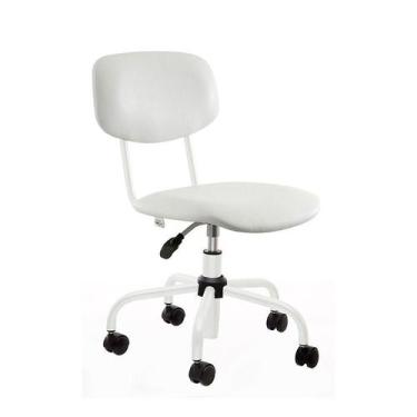 Imagem de Cadeira de Escritório Secretária Juvenil Branca - C.R.A