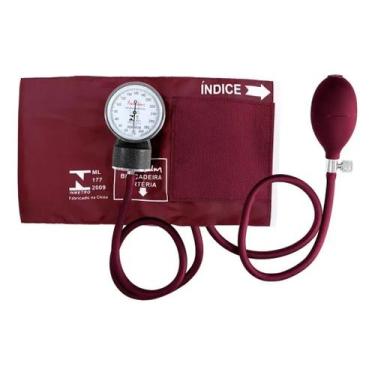 Imagem de Esfigmomanômetro Aparelho De Pressão Adulto 18 A 35 cm Premium, Vinho