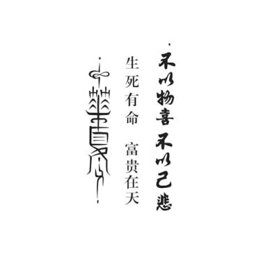 Imagem de Tatuagem semipermanente, frases curtas chinesas Bu Yi Wu Xi, tatuagens chinesas, resiliência, aparência de tatuagem real, dura de 1 a 2 semanas, resistente à água,18 x 11 cm