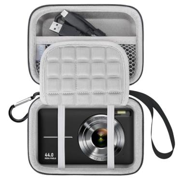 Imagem de Lacdo Bolsa de transporte de câmaras para CAMKORY DC403, KODAK PIXPRO FZ55, Canon PowerShot G7 X Mark III/SX740, Sony ZV-1/ RX100 VII, Panasonic LUMIX ZS99 Bolsa para câmaras digitais,Preto+Cinza