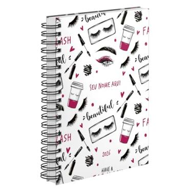 Imagem de Agenda Comercial 2026 Personalizada Capa Dura Salão de Beleza Charm Cores (Fúcsia)