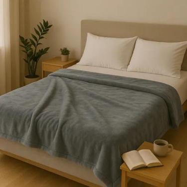 Imagem de Cobertor Casal Corttex Turim Soft Macio Toque De Seda Liso, Cinza