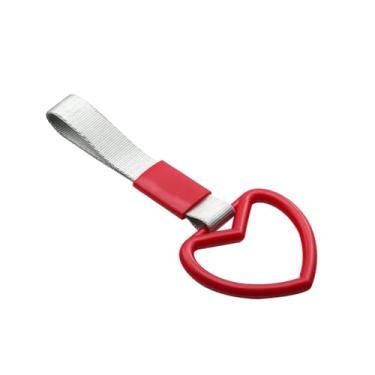 Imagem de Anel Coração Trem Alça de Ônibus Alça de Mão Drift Charm Strap Drift Car JDM Charm Parts Handle Charms Interior Acessórios Auto (Vermelho)