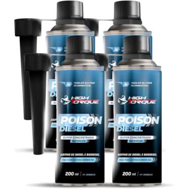 Imagem de 04 Unid. High Torque Poison Diesel, Aditivo Bactericida para Combustível, 200ml, Concentrado