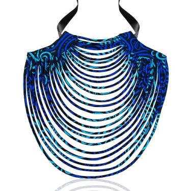 Imagem de Kente nyama Colar africano feminino Ankara com vários fios de algodão tecido africano, one size, Algodão, Sem Pedra Preciosa