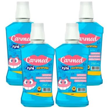 Imagem de Kit Enxaguante Bucal Carmed Fini Dentaduras Com 4 Unidades De 250ml Ca