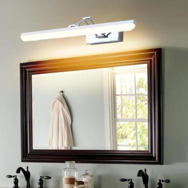 Imagem de GZZBMY Espelho de banheiro luz LED 180° arandelas de parede dobráveis lâmpadas de parede modernas de metal sobre armário iluminação lâmpadas de leitura de maquiagem para quarto sala de estar hotel