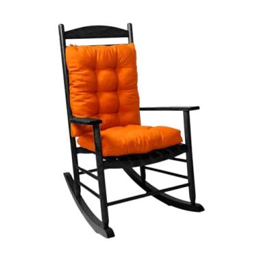 Imagem de Gfgift Almofada para cadeira de balanço, conjunto de almofada de assento e encosto com laços para balancim interno (laranja)