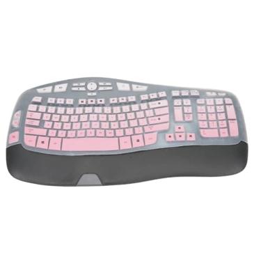 Imagem de Capa de teclado para teclado Logitech K350 MK550 MK570 sem fio, protetor de teclado de silicone à prova d'água para acessórios de proteção de teclado Logitech K350 MK550 MK570 (rosa gradiente)
