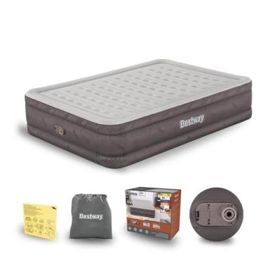 Imagem de Cama Colchão Inflável Casal Até 350kg Fortech Queen Com Bomba Embutida 110V + Bolsa Bestway