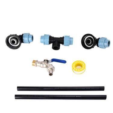 Imagem de YOUTHINK Adaptador do IBC Com Toque de Pescoço de Cisne para, Montagem Fácil para água, Adaptador IBC para Uso a Longo Prazo, Material ABS (Dois barris de série)