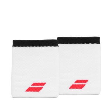 Imagem de Munhequeira Babolat Logo Jumbo Longa Branca e Vermelha