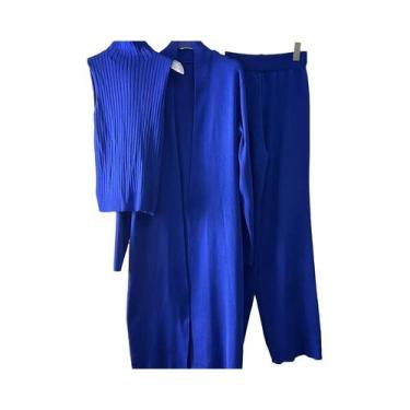 Imagem de Conjunto de Agasalho Feminino Confortável - 3 Peças em Malha com Cardi
