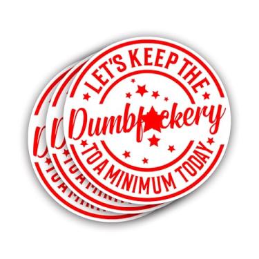 Imagem de (3 peças) Adesivo Let's Keep The D to A Minimum Today com frases engraçadas citações sarcasmo bem-humorado anti-social vinil decalque adesivos para copo laptop Kindle garrafas de água livros telefone