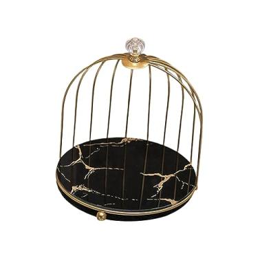 Imagem de Esquirla Suporte para bolo, porta-maquiagem para banheiro, joias, perfume, cômoda, organizador, rack de cosméticos, para do banheiro, presentes, ouro negro 1 nível