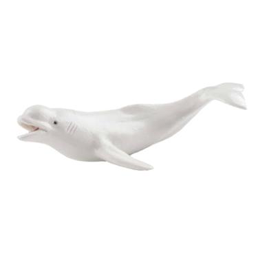 Imagem de Dynwave Modelo de animal do mar figura estatueta decoração do quarto em miniatura animais realistas modelo para quintal cena presente aniversário decoração, branco