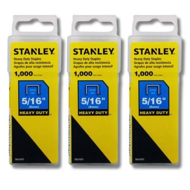Imagem de Kit 3 Grampo Grampeador Stanley Heavy Duty 8mm 5/16 Pol Tapeceiro Marc