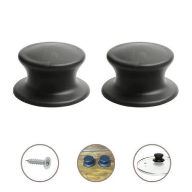 Imagem de Kit 2 Pomel Pegador Puxador Para Tampa Vidro Panela - Preto - Feheros