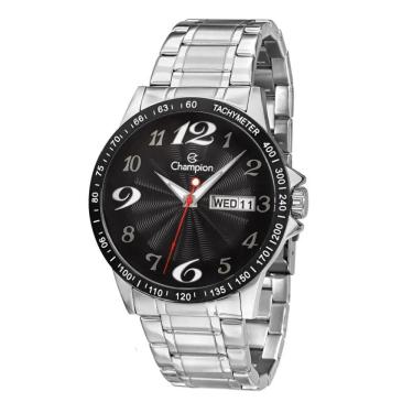 Imagem de Relógio CHAMPION masculino analógico preto prata CA31159T