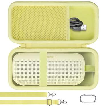 Imagem de khanka Capa para alto-falante Bluetooth portátil Bose SoundLink Flex 2, somente capa (capa preta)