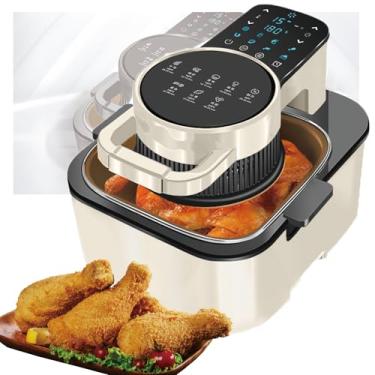 Imagem de Fritadeira Elétrica Air Fryer,fritadeira de ar visível 5 em 1, 8 menus predefinidos, grande capacidade de 9 litros, memória de desligamento com tela sensível ao toque holográfica