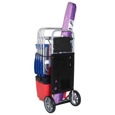 Imagem de Carrinho Mesa para Praia em Alumínio Preto Bel, Único