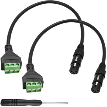 Imagem de DKARDU Adaptador conversor XLR para terminal de 3 pinos de 3 pinos XLR fêmea para cabo conversor de terminal com chave de fenda para alto-falantes, equipamentos de som, microfone, performance ao vivo