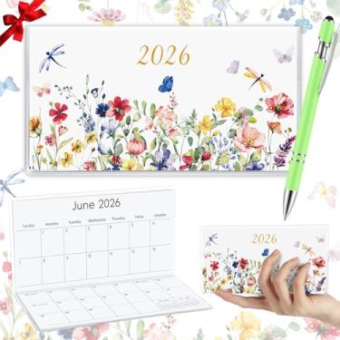 Imagem de Gueevin Calendário de bolso 2025 para bolsa com caneta, planejador de bolso pequeno, planejador semanal, diário, caderno de redação, presente de Natal e ano novo, irmã amiga, mulheres (verde claro,