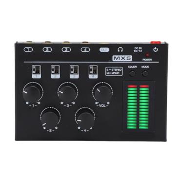 Imagem de Asixxsix Mixer de Áudio Profissional, Modo de Canal Estéreo/Mono, Controlador de Som para DJ, Mini Mixer, Mixer de Som de 4 Canais para PC, CD Player, Pré-amplificador, Fone