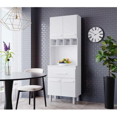 Imagem de Paneleiro Vitória com Adega 4 Portas 1 Gaveta  - Branco Móblis 