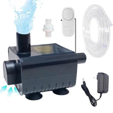 Imagem de Bomba de condensação pequena atualizada para desumidificador, elevação máxima de 2,1 m, bombas de drenagem com sensor de nível de água, bomba de condensado de 12 V com kit de alarme de transbordamento