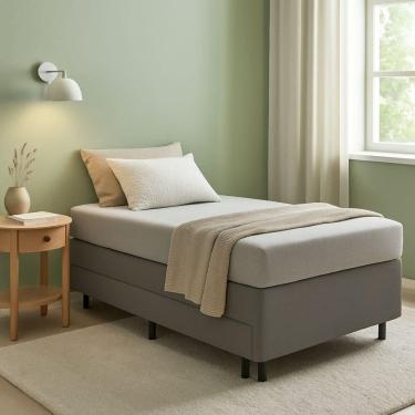 Imagem de Base Cama Box Solteiro Suede 88x188 Com Auxiliar Duquesa